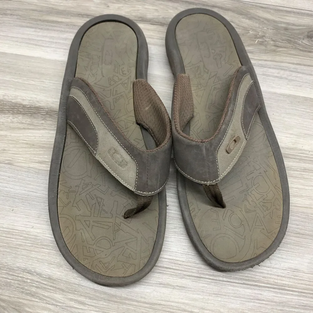 Oakley Supercoil 2.0 Sandal Size 14‎ Brown Thong Flip Flop Slides Slip On Shoes